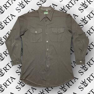 VTG 70s/80s Navy Military Button Up Dress Shirt Davis Clothing Company Brockton